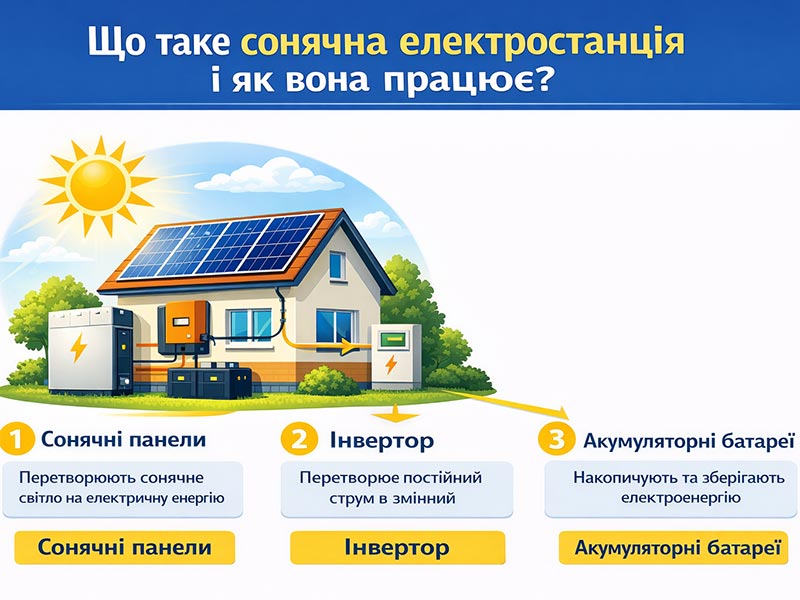 Що таке сонячна електростанція